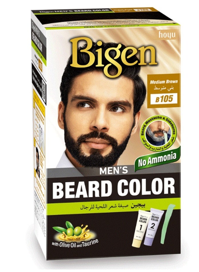 Bigen Mens Speedy Beard Color Natural Medium Brown - Image 2