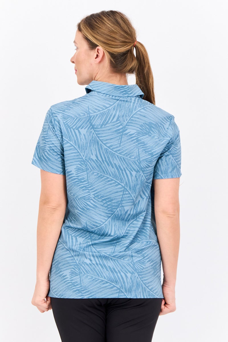 PUMA Women Sportswear Fit Short Sleeves Outdoor Polo Shirt, Blue - Image 3