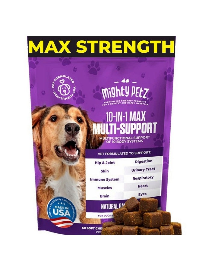 مايتي بيتز فيتامينات متعددة من ماكس دوج - فيتامينات للكلاب الكبيرة والبالغة 10 في 1 لدعم المفاصل والمناعة والحركة والأمعاء والطاقة وصحة الجلد. مكمل غذائي يومي قابل للمضغ للحيوانات الأليفة - Image 1