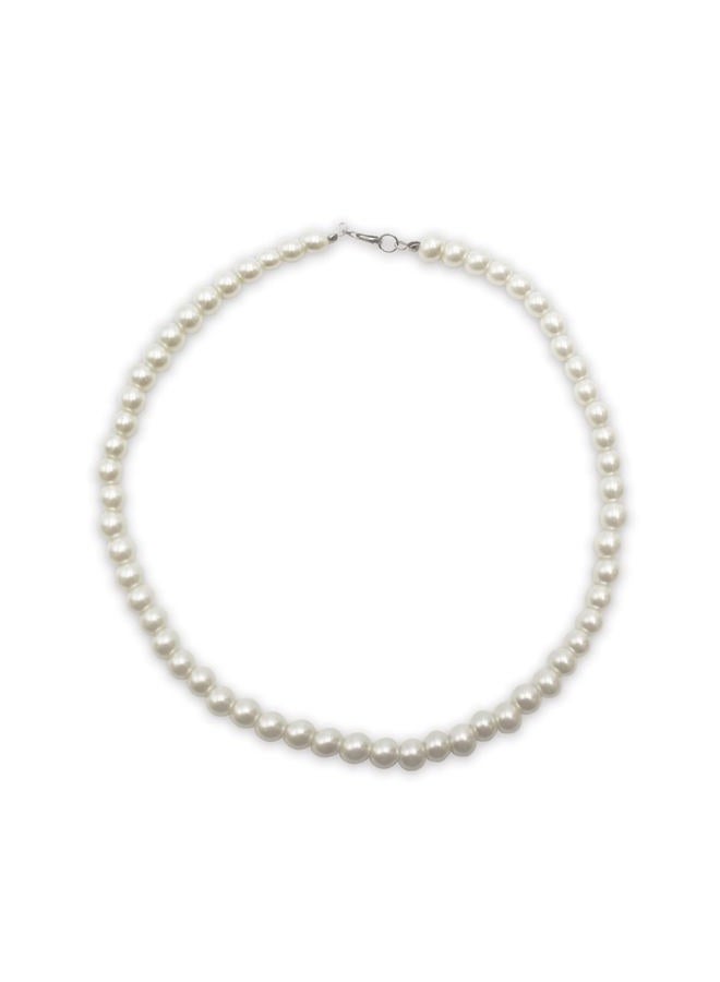 Cupohus Old Lady Costume Set Grandma Wig 100 Days of School Costume Madea Granny Glasses Eyeglass Chains Cords Faux Pearl Bead Necklace Old Lady Cosplay Set 5 Pieces (Silver White Afro) - Image 3
