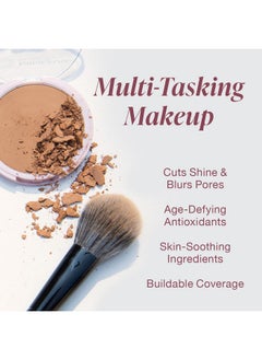 Mineral Fusion Pressed Powder Foundation Warm 3 Med/Tan Skin W/Yellowish Undertones Age Defying Foundation Makeup With Matte Finish Talc Free Face Powder Hypoallergenic Crueltyfree 0.32 Oz  - Image 2