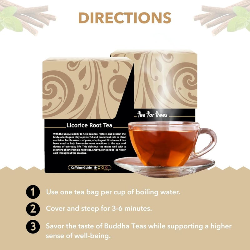 BUDDHA TEAS شاي جذر العرقسوس العضوي من بودا تي - خالي من الكافيين، كوشير، وخالي من الكائنات المعدلة وراثيًا - 18 كيس شاي خالي من التبييض - Image 4