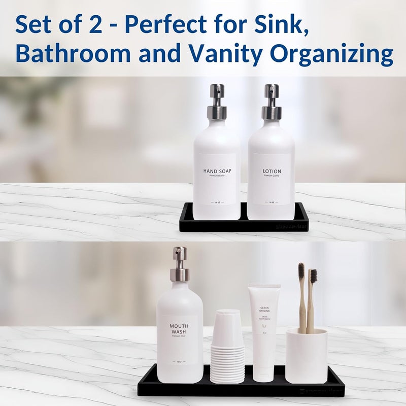 Spacewiser Countertop and Vanity Tray - 2 PC (11” and 7”) Shatterproof Silicone Kitchen and Bathroom Trays for Counter, Kitchen Soap Dispenser Tray, Vanity Trays for Bathroom, Perfume Key Tray - Image 4