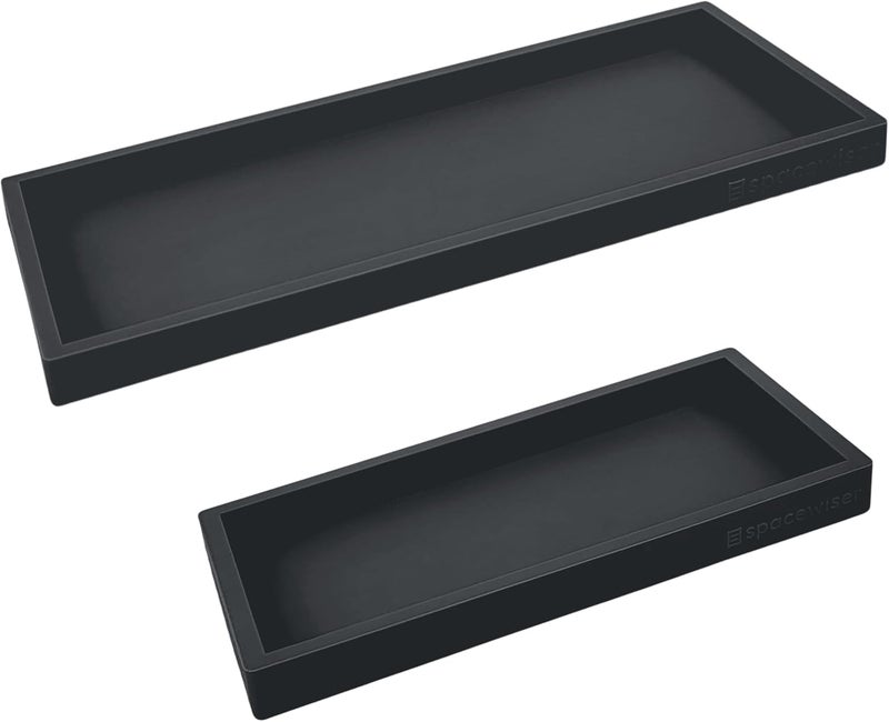 Spacewiser Countertop and Vanity Tray - 2 PC (11” and 7”) Shatterproof Silicone Kitchen and Bathroom Trays for Counter, Kitchen Soap Dispenser Tray, Vanity Trays for Bathroom, Perfume Key Tray - Image 1