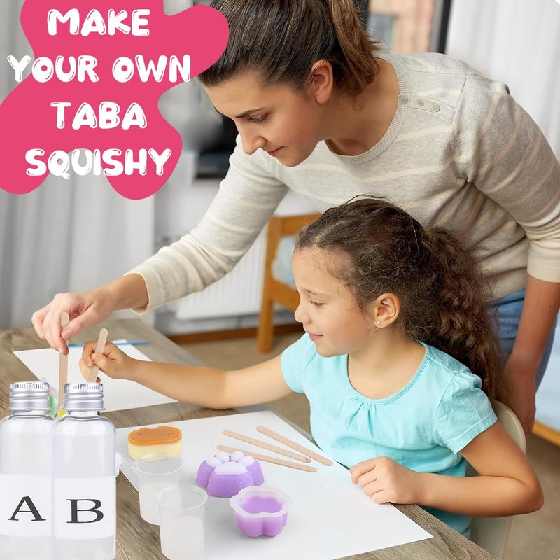 HASTHIP طقم صنع الألعاب القابلة للضغط ®، طقم قوالب سيليكون ثلاثي الأبعاد للأطفال، لعبة هلامية ناعمة لطيفة للأطفال تشمل الأدوات والإكسسوارات، مستلزمات لعبة الضغط القابلة للتخصيص للبالغين والهدايا - Image 5