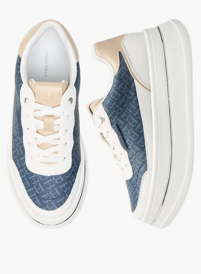 فلورا بيلا من شو إكسبرس سنيكرز نسائي بطبعة شعار مع إغلاق برباط