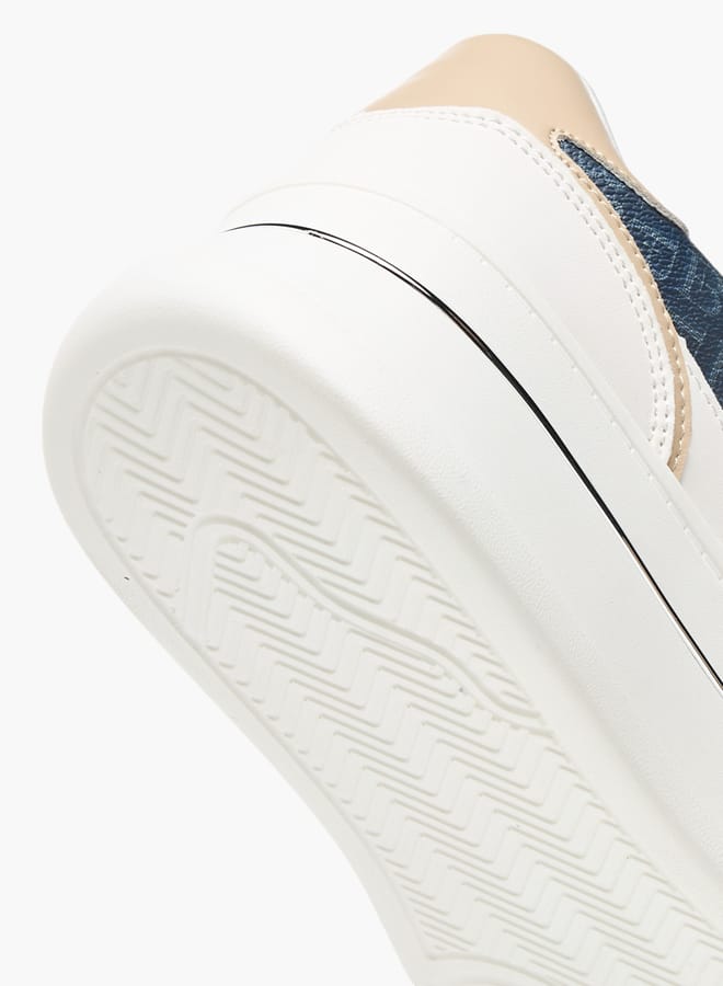 Womens Monogram Print Sneakers With Lace-Up Closure