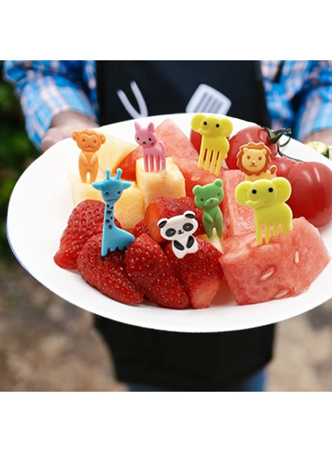 Small cartoon-designed toothpicks from Lain, fruit forks for kids, food and dessert cake pick accessories, sweet forks and fruits for adults and children's parties (10 pieces in random colors)  - Image 2