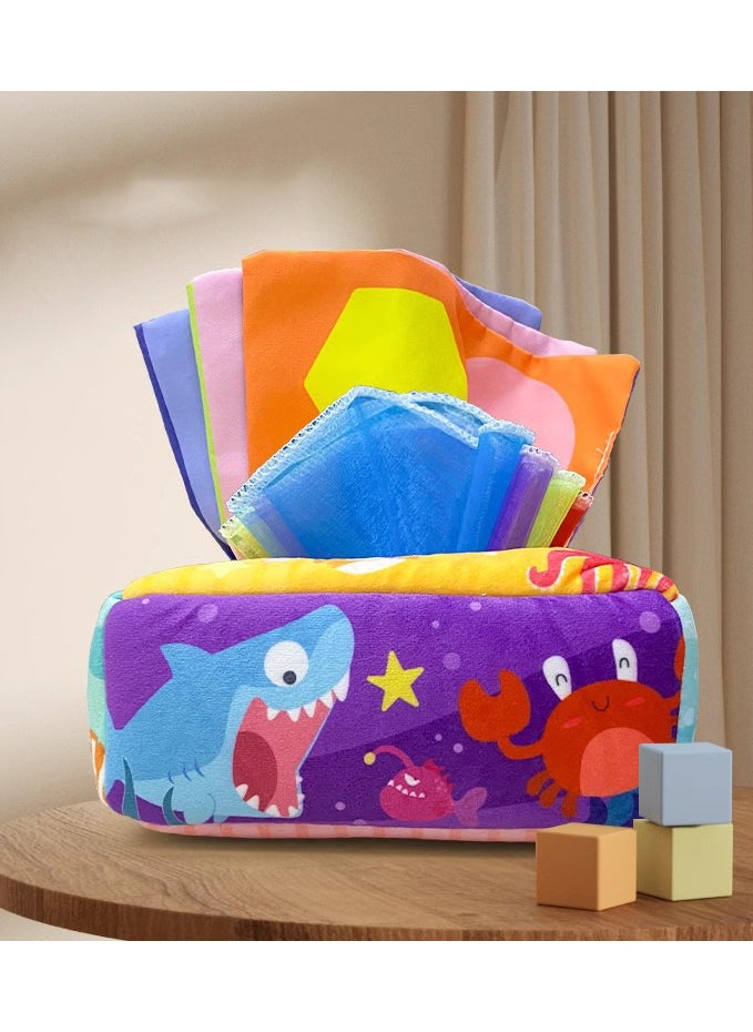 FUN MOMENT Sensory Cloth Tissue Box Toy for Babies 6 Months to 1 Year  - Image 1