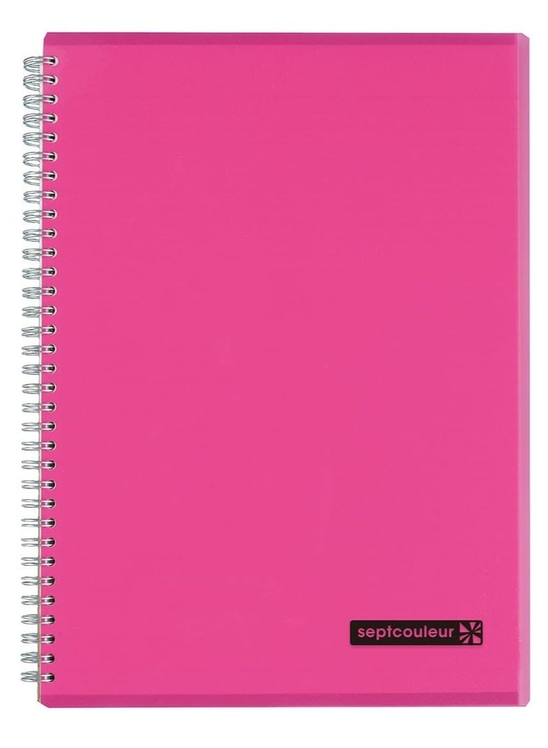 Maruman Sept Couleur A4 Size Spiral Notebook Pink Cover - Image 1