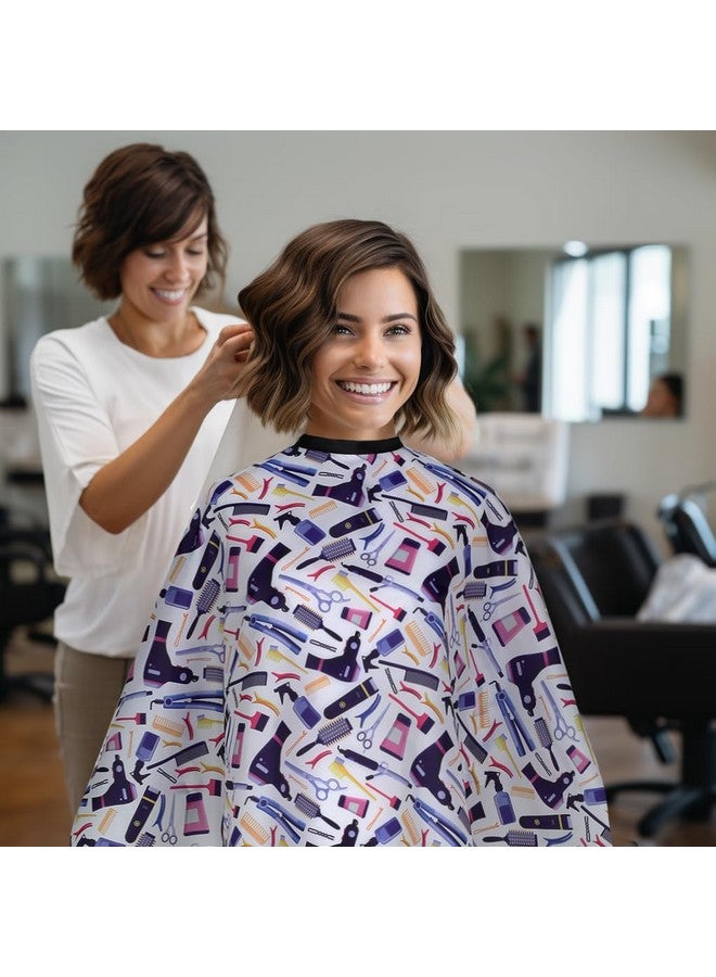 Plum Hill Hair Salon Cape, Hairdresser Cape for Hair Salon, Stylist Cape, Hair Cutting Cape with Snaps, Hair Capes, Women's Shampoo Capes for Hair Stylist, Salon Capes for Hair Stylist Waterproof - Image 2