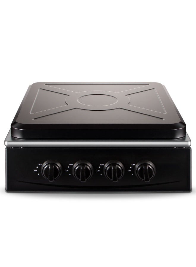 Black Stainless Steel 4 Burner Gas Stove – Portable Table Top Cooker with Precise Flame Control, Low Energy Consumption, Easy-Clean Design for Home & Outdoor Cooking - Image 5