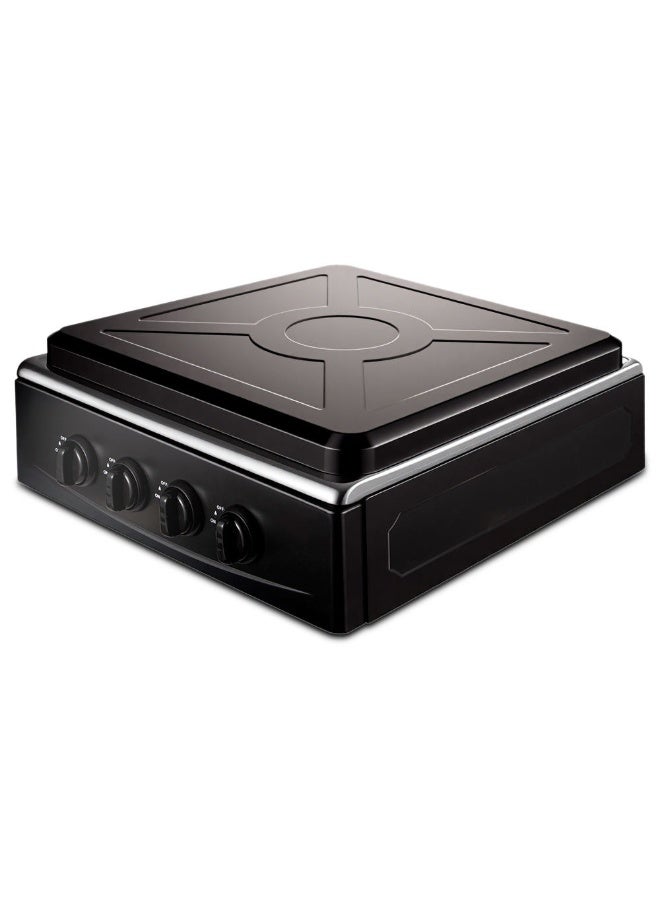 Black Stainless Steel 4 Burner Gas Stove – Portable Table Top Cooker with Precise Flame Control, Low Energy Consumption, Easy-Clean Design for Home & Outdoor Cooking - Image 4