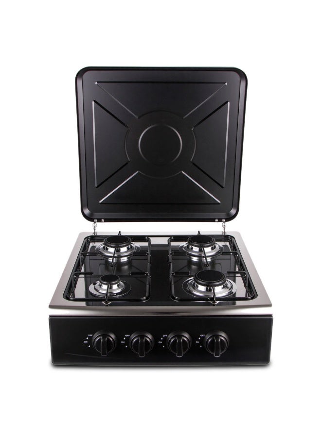 Black Stainless Steel 4 Burner Gas Stove – Portable Table Top Cooker with Precise Flame Control, Low Energy Consumption, Easy-Clean Design for Home & Outdoor Cooking - Image 3