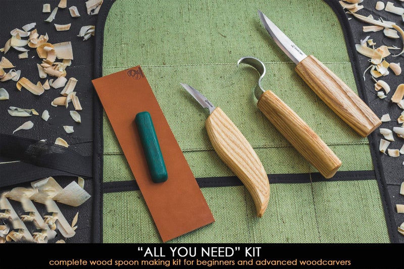 BeaverCraft S13 Wood Carving Tools Set for Spoon Carving 3 Knives Wood Carving Kit for Beginners Hook Knife Wood Carving Right-Handed Spoon Carving Whittling Knives (S13 Right-Handed) - Image 2