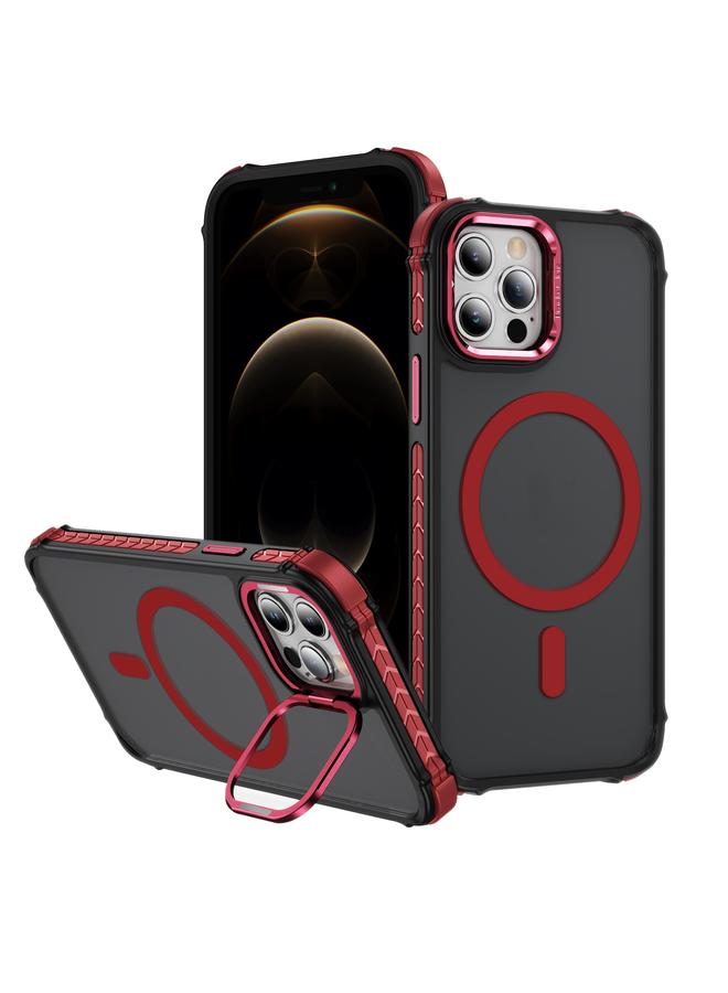 S-TOP Case For iPhone 12 Pro Rainbow Series Skin Feel MagSafe Lens Holder Phone Case - Image 1