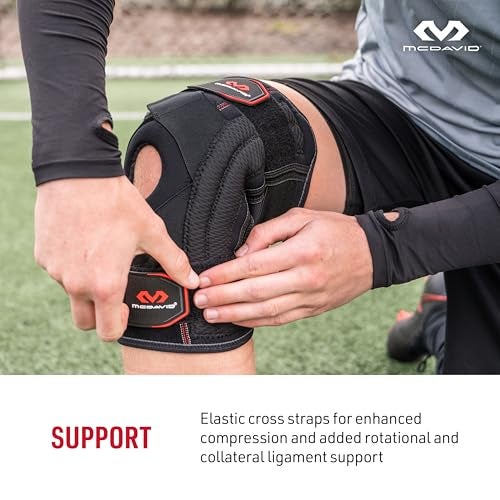 McDavid Knee Brace Support with Side Stays & Compression. Knee Sleeve Cross Straps for Knee Stability, Patellar Tendon Support, Tendonitis, Arthritis Pain Relief, Recovery. - Image 3