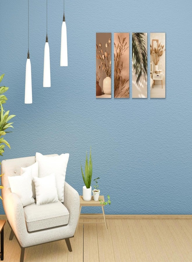 RADIQORE Set of 4 Wall Decor for Living Room- Boho Aesthetic Wall Hangings for Home/Wall Decoration Items for Living Room Wall Art Bedroom Eco-Friendly Recycled Board-Double Tape wall decor (Floral) - Image 4
