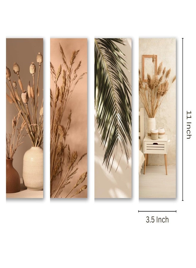 RADIQORE Set of 4 Wall Decor for Living Room- Boho Aesthetic Wall Hangings for Home/Wall Decoration Items for Living Room Wall Art Bedroom Eco-Friendly Recycled Board-Double Tape wall decor (Floral) - Image 3