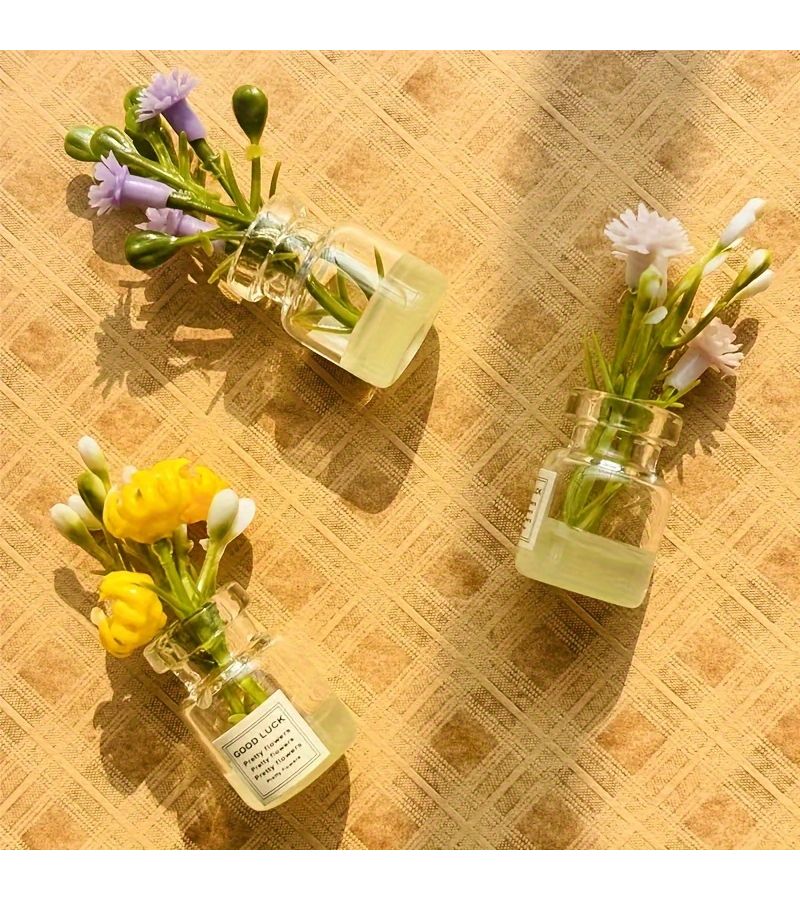 2pcs Random Style Resin Vase Set For DIY Car Dashboard Home Handicraft Decor Mixed Colors Gift Idea - Image 3