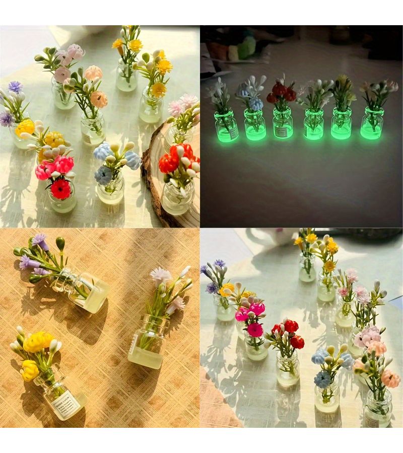2pcs Random Style Resin Vase Set For DIY Car Dashboard Home Handicraft Decor Mixed Colors Gift Idea - Image 5