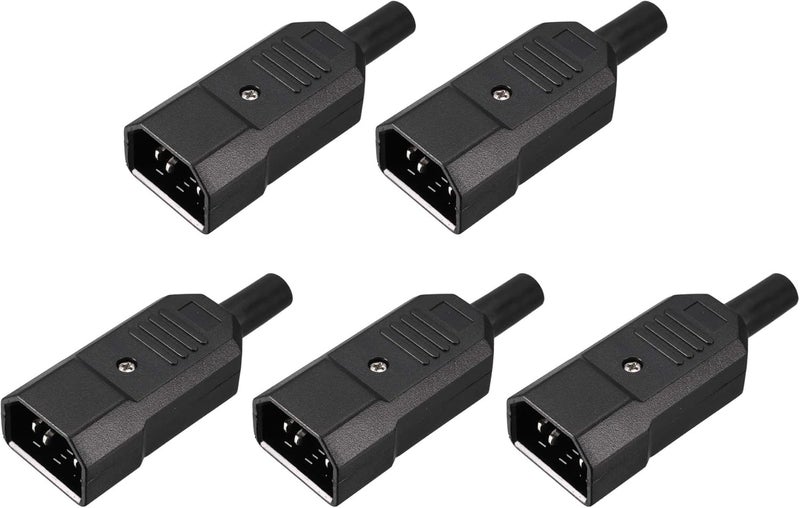 يو إكس سيل sourcing map 5 قطع مقبس طاقة ذكر من نوع IEC320 C14 بثلاثة أطراف، 10 أمبير 250 فولت تيار متردد - Image 1