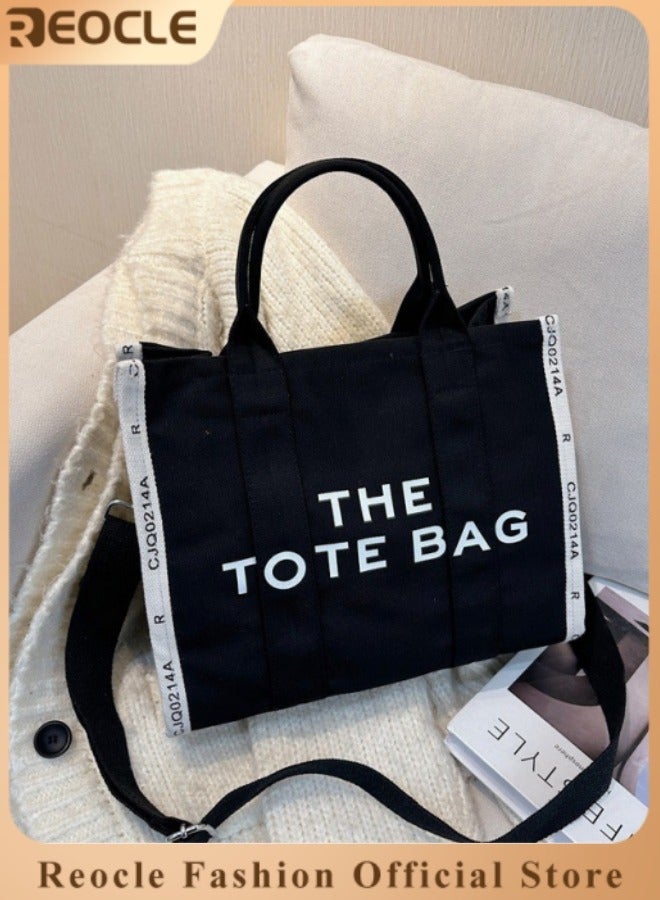 REOCLE Women's Tote Bag with Letter Print Small Satchel Bag Fashion Crossbody Purse Mini Stylish Handbag for Travel & Work & Everyday  - Image 1