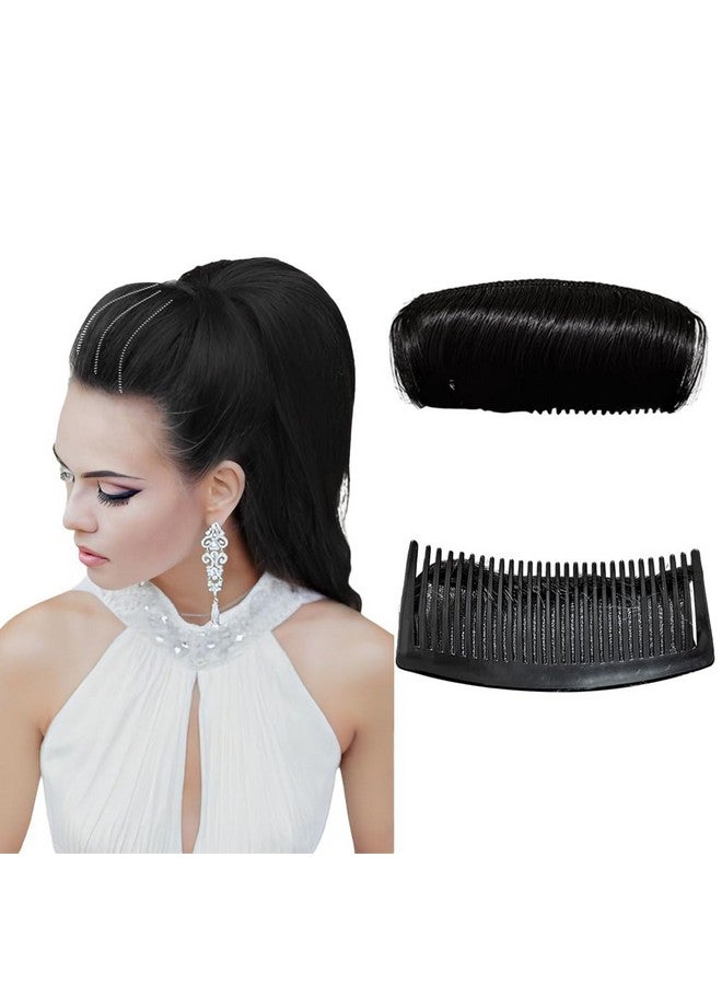 VIVIAN Bottom Bump Top Hair Black Synthetic Black Bump Puff Maker Extension - Image 1