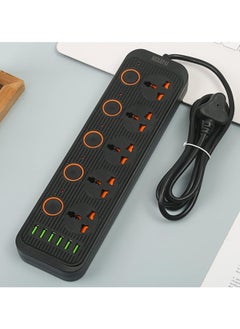 TYCOM Tycom Power Strip Surge Protector with USB- Extension Cord Flat Plug with Widely 5 AC Outlet and 6 USB, Small Desktop Station with 6 ft Power Cord, Compact Socket 