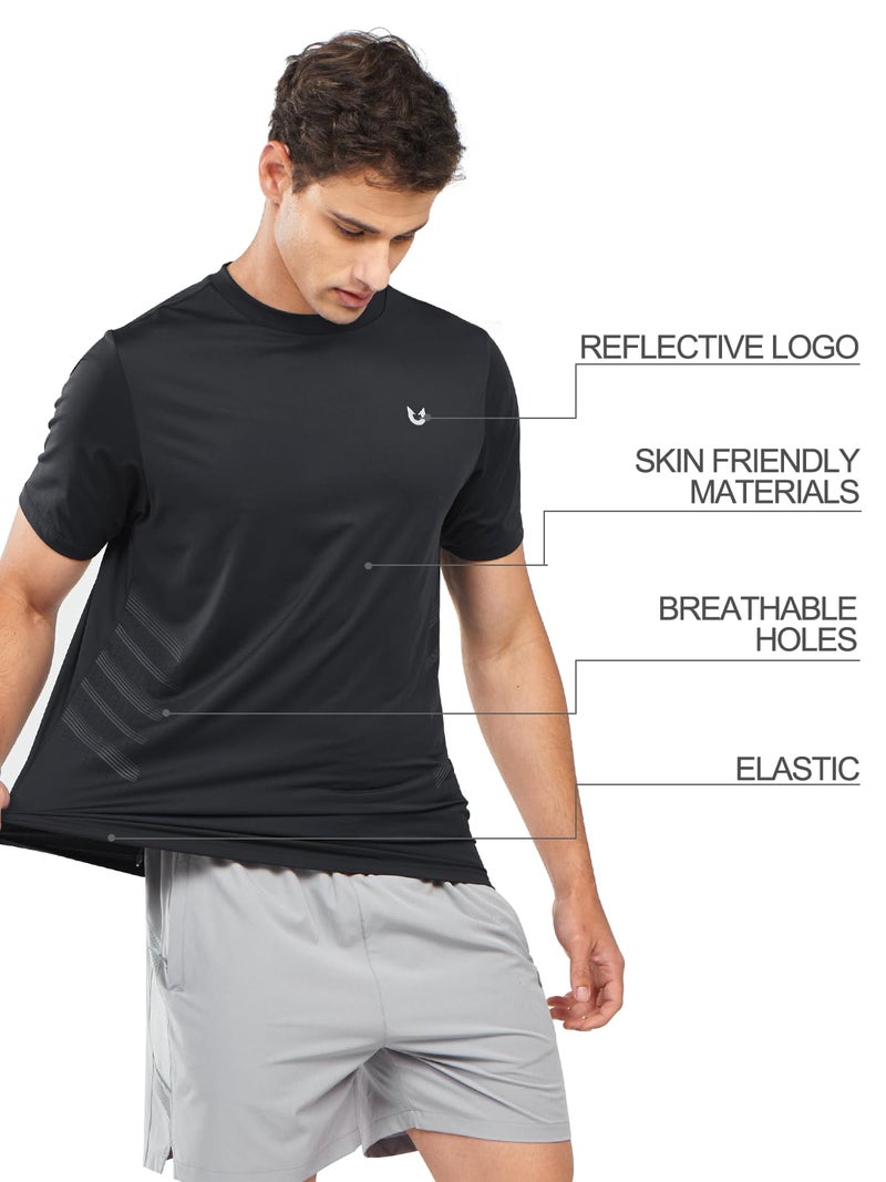 NORTHYARD Breathable 2.0™ Men's Athletic Workout Shirts Moisture Wicking Short Sleeve T-Shirt for Training Running Black-L - Image 4
