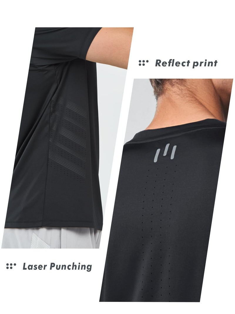 NORTHYARD Breathable 2.0™ Men's Athletic Workout Shirts Moisture Wicking Short Sleeve T-Shirt for Training Running Black-L - Image 3