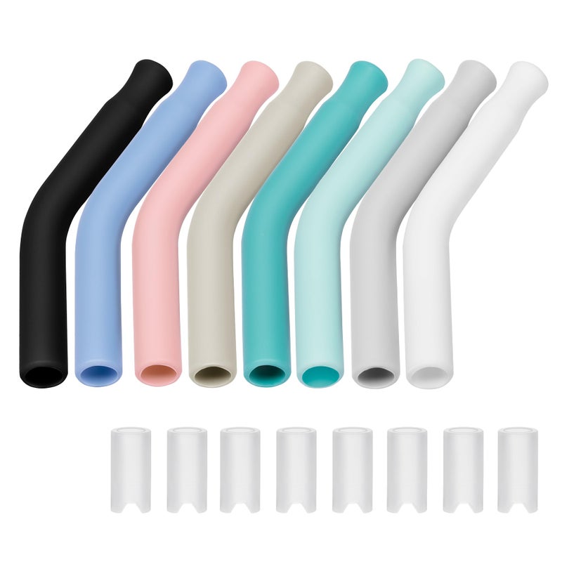 Prurex 8pcs Silicone Straw Tips for Metal Straws and Other 0.31" (8mm) Straws,Accessories for Stanley,Yeti Straw, BPA Freeï¼ˆTips 1ï¼‰ - Image 1