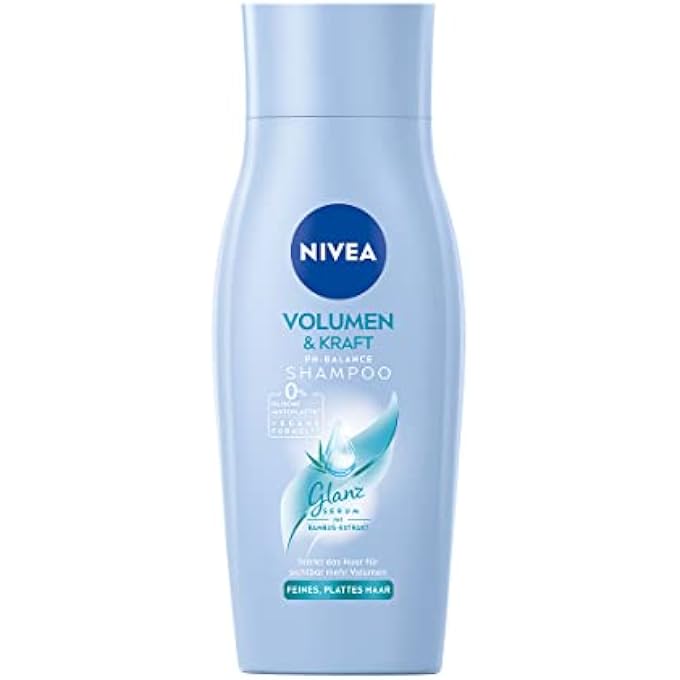 NIVEA Volume & Strength Hair Shampoo Mini Travel Size, 50 ml (1.69 fl oz) Lightweight Care with Bamboo Extract and Collagen for Everyday Hair Cleansing and Manageability