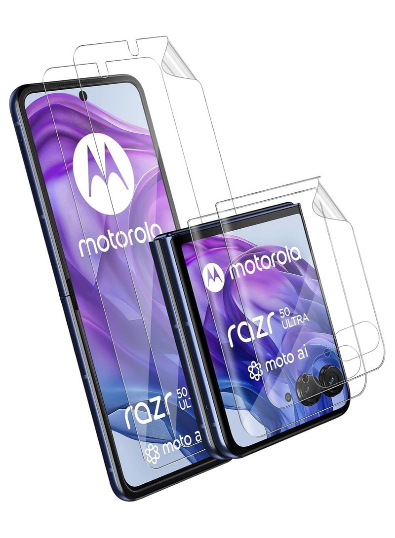 general Motorola Moto Razr 50 Ultra 2024 Screen Protector, 4 Pack Flexible Screen Protector (2 Pcs Front + 2 Inside), HD Transparent TPU Anti-Scratch Screen Protector - Image 1
