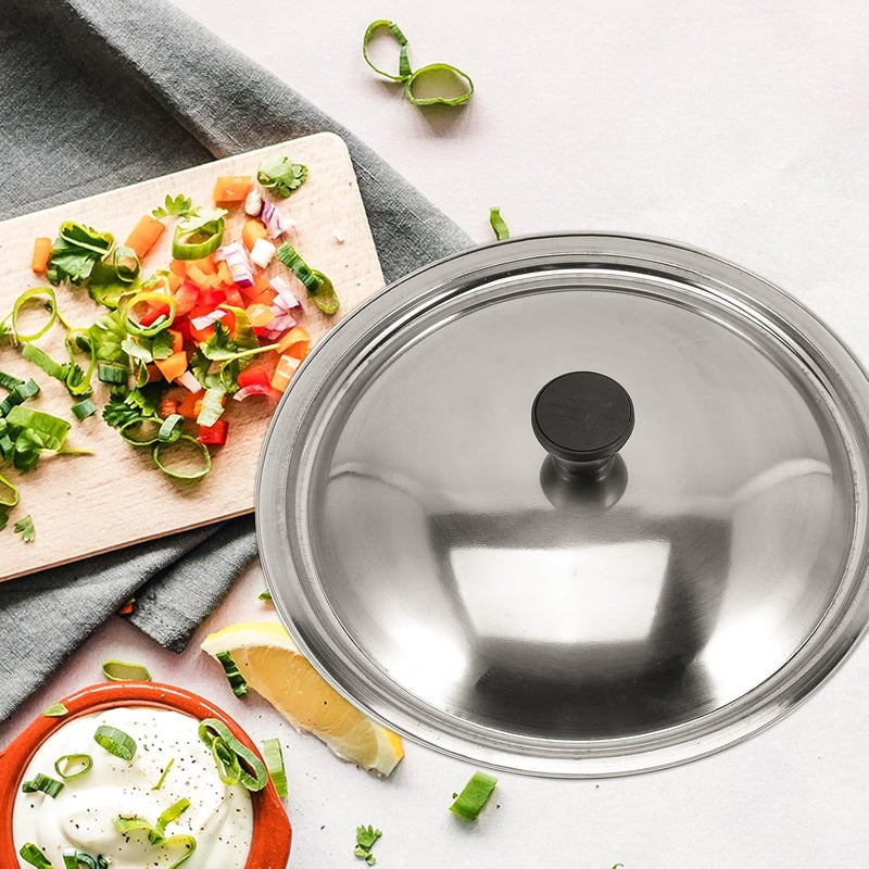 Zerodeko 2pcs Stainless Steel Pan Lids for Rural Cooking Stove, Metal Cookware Covers with Honeycomb Design, Household Replacement Pot Covers for Outdoor and Indoor Use - Image 5