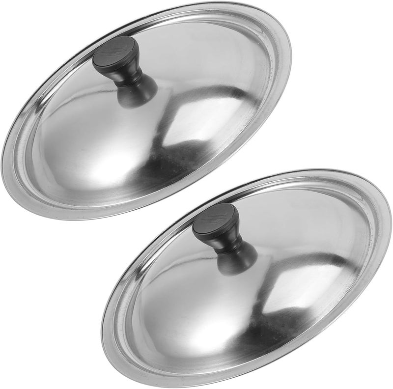 Zerodeko 2pcs Stainless Steel Pan Lids for Rural Cooking Stove, Metal Cookware Covers with Honeycomb Design, Household Replacement Pot Covers for Outdoor and Indoor Use - Image 1