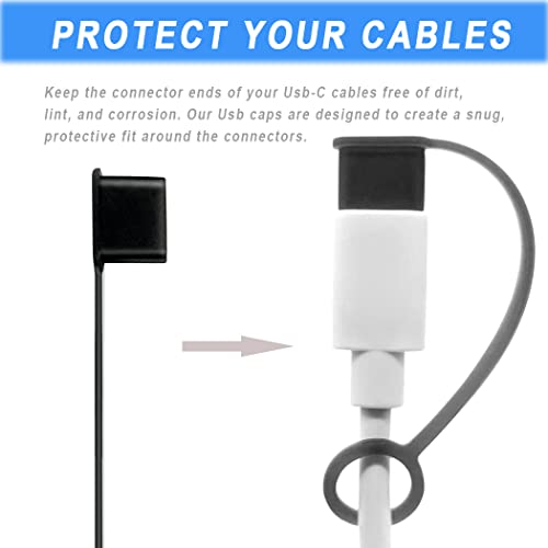 CKANDAY 5 Pcs USB C Cable Cover + 5 USB Port Protective Cover + 5 USB C Dust Plugs Caps + 5 Anti Dust Protectors for 3.5mm Headphone Jack, Silicone Anti-Dust Pluggy Caps for Type C Charging Port Devices - Image 2