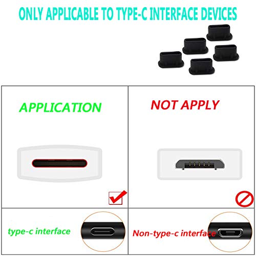 CKANDAY 5 Pcs USB C Cable Cover + 5 USB Port Protective Cover + 5 USB C Dust Plugs Caps + 5 Anti Dust Protectors for 3.5mm Headphone Jack, Silicone Anti-Dust Pluggy Caps for Type C Charging Port Devices - Image 4