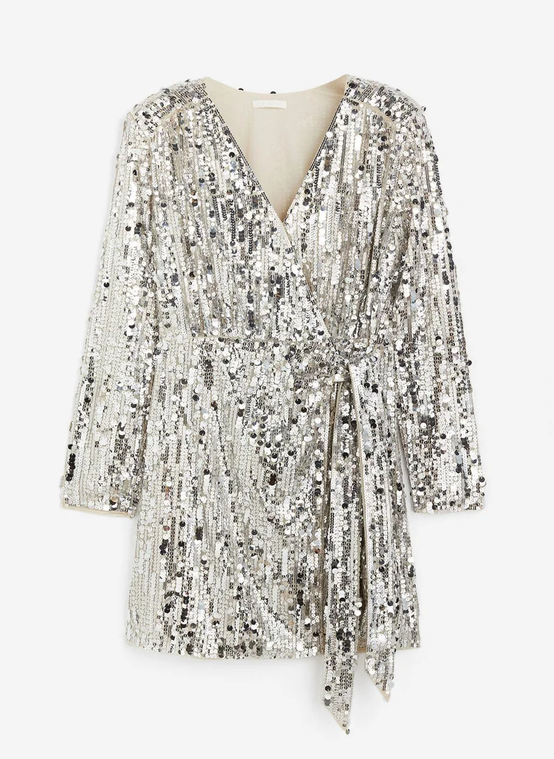 اتش اند ام Sequined Wrap Dress