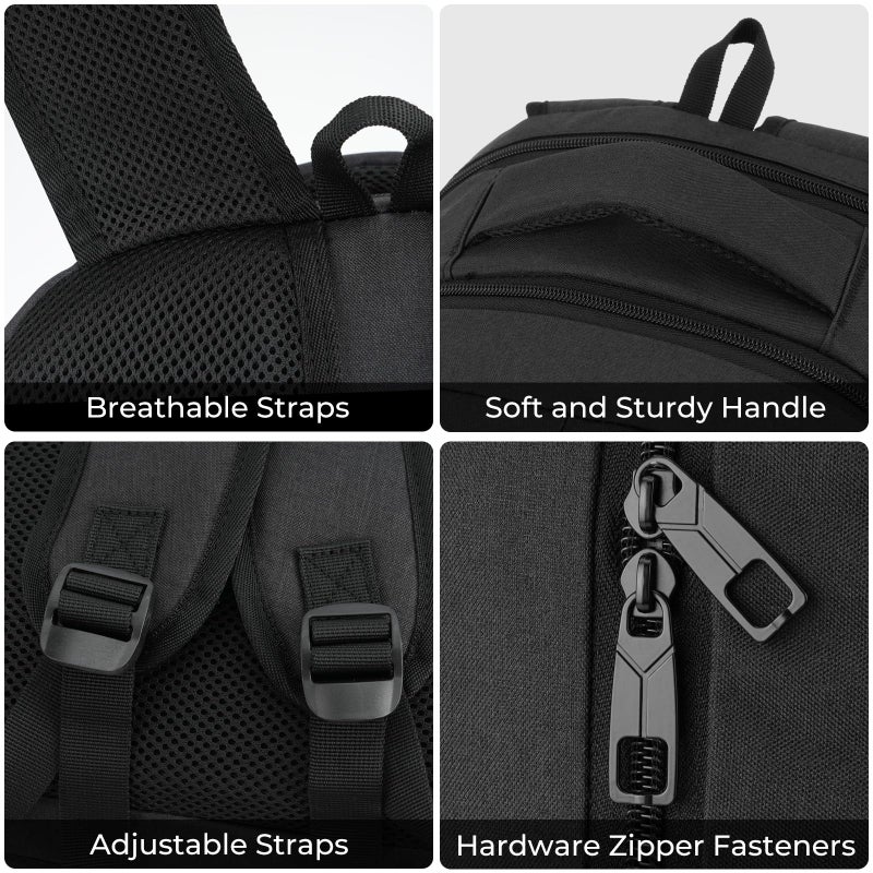 BIKROD Backpack for Men and Women, School Backpacks for Teen Boys Girls, Water Resistant Sturdy Anti Theft Travel Laptop Backpack, Black Student Bookbag Fits 15.6 Inch Laptop, Gifts - Image 3
