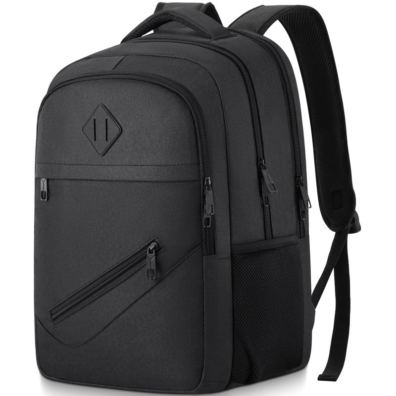 BIKROD Backpack for Men and Women, School Backpacks for Teen Boys Girls, Water Resistant Sturdy Anti Theft Travel Laptop Backpack, Black Student Bookbag Fits 15.6 Inch Laptop, Gifts - Image 1