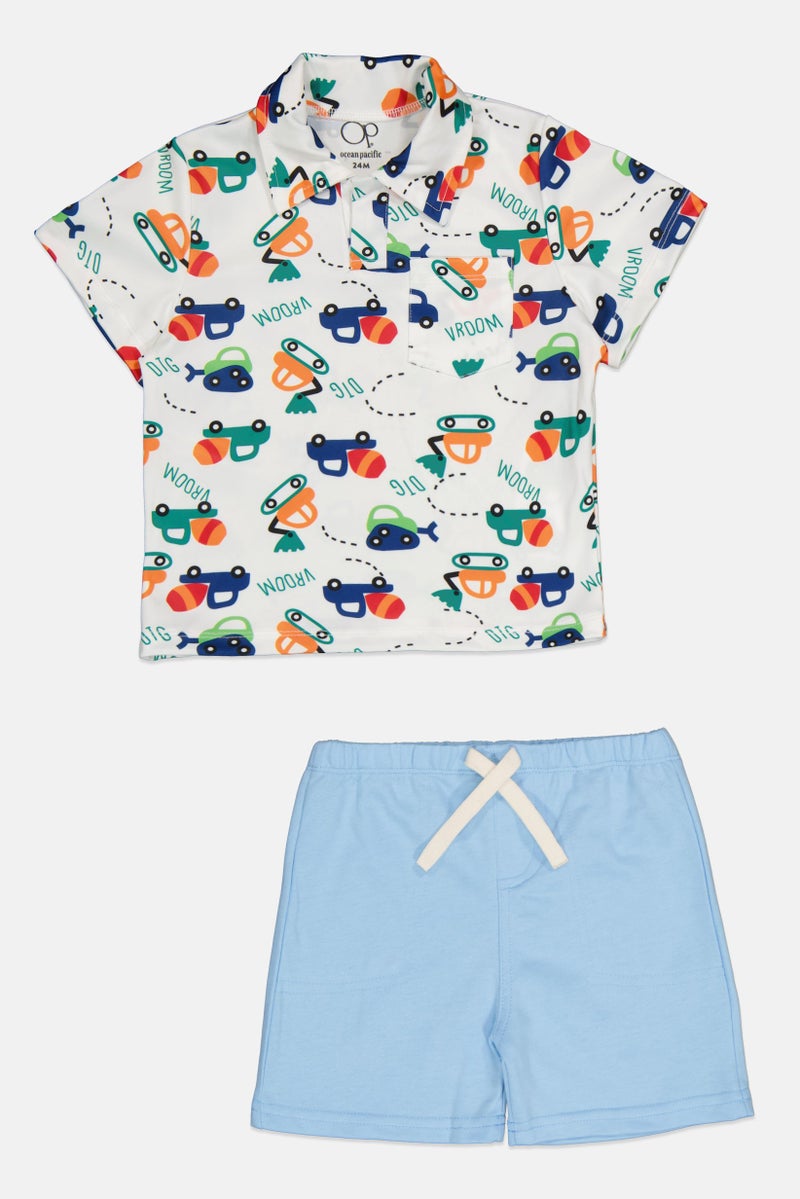 Ocean Pacific Toddlers Boy 2 Pieces Polo And Shorts Set, Multicolor - Image 1