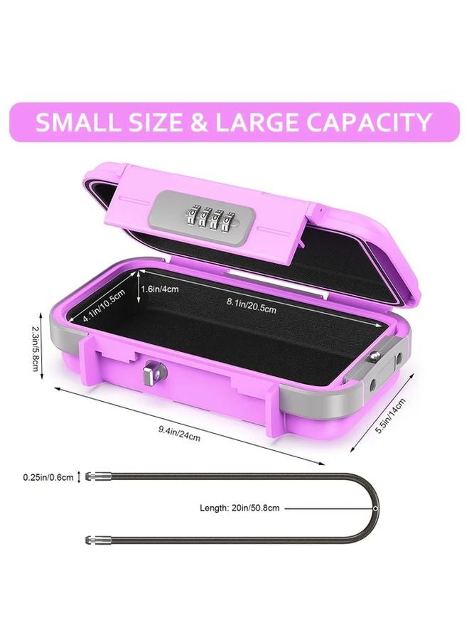 Pink Portable Waterproof Travel Safe with Combination Lock for Outdoor Sports Beach Trips - Image 4