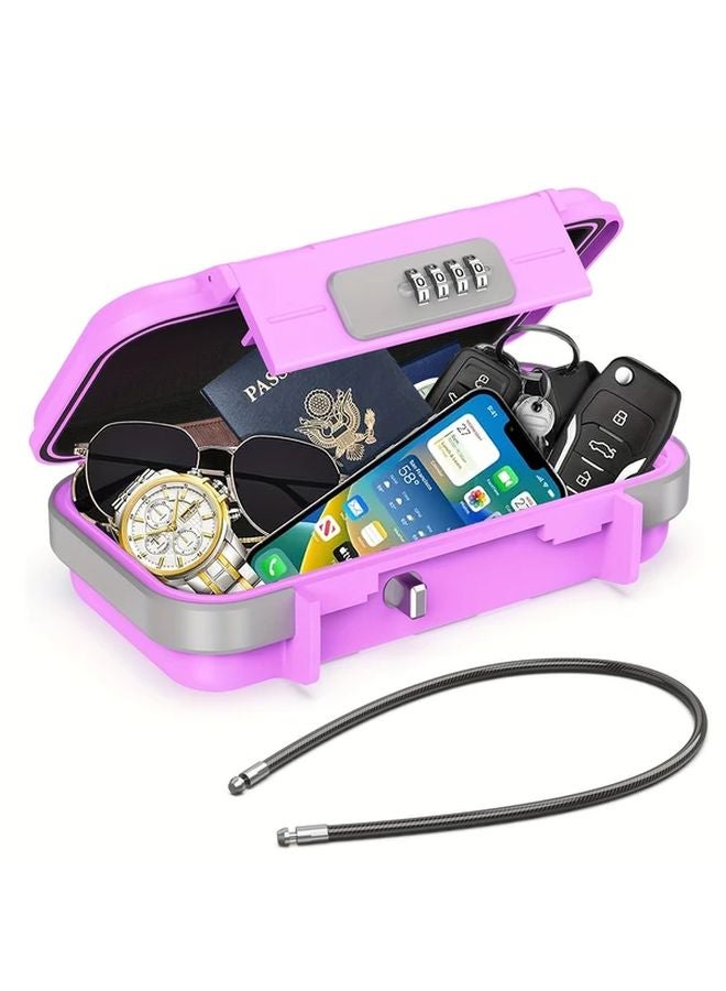 Pink Portable Waterproof Travel Safe with Combination Lock for Outdoor Sports Beach Trips - Image 1