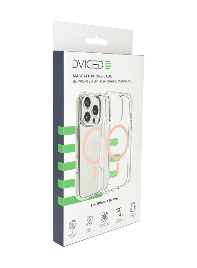 DVICED حافظة ماغسيف آيفون 16 برو شفافة - وردي - Image 5