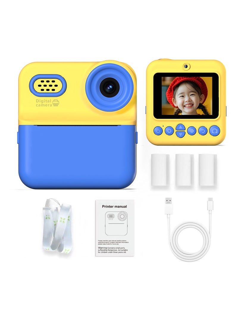 Instant Color Printing Camera for Kids,Instant Color Printing Camera for Girls Boys,Kids Camera Toys for Toddler 1080P HD Selfie Digital Camera with Print Paper & 32G Card,Birthday Gifts for Age 3-12 Years Old - Image 1