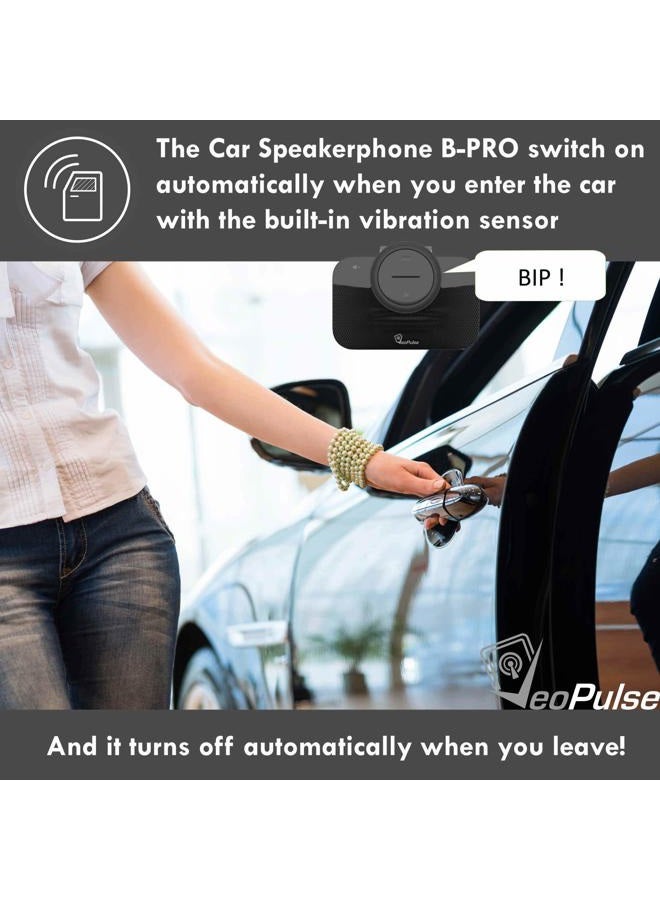 VeoPulse Car Speakerphone B-PRO 2B with Bluetooth Automatic Cellphone Connection - Safe Hands-Free kit Talking and Driving Wireless Technology -Kit Compatible with All Vehicles and Bluetooth - Image 2