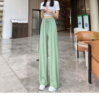 Ice Silk Wide Leg Pants Womens Summer Thin 2024 New Casual Straight Slimming Short Quick-drying Cool Sun Protection Pants Light green - pzsku/Z539DAC971D7746A47939Z/45/1746214500/fafd042d-12cd-4f8c-8925-091f5381ff9f