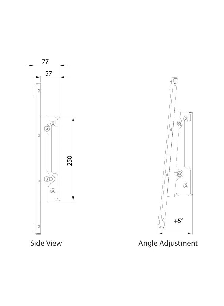 BEETEC Portrait TV Wall Mount for 43"-86" Screens upto 70 kg, VESA 600x400mm, Rotational Bracket for Landscape/Portrait Orientation, Adjustable Tilt +5°, White | TF-R64W - Image 3