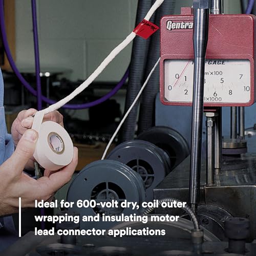 3M شريط لاصق كهربائي من 3M قماش زجاجي 27، ½ بوصة × 66 قدم، 1 لفة، لاصق غير تآكلي، حساس للضغط، درجة حرارة عالية، حماية من التآكل، 7 ميل منسوج - Image 4